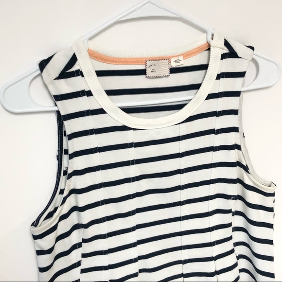 Anthropologie Postmark Stripe Peplum Pleated Tank - Picture 3 of 13